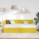  Kutni krevetni okvir s madracem 2 kom. Žuta 90 x 190 cm Baršun | Shoptok.si