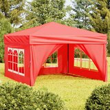 vidaXL Zložljiv vrtni šotor s stranicami rdeč 3x3 m | Shoptok.si