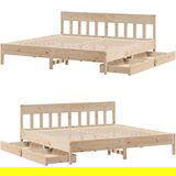 vidaXL Posteljni okvir brez vzmetnice 200x200 cm trdna borovina | Shoptok.si