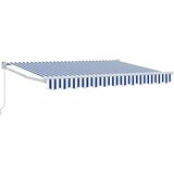  Ručno sklopiva tenda Plava i bijela 3 5 x 2 m - Plava i bijela (bijeli okvir) 3 5 x 2 m | shoptok.hr