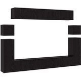  Set TV komoda 8 kom. Crni hrast Konstruirano drvo Crna 100 x 30 x 30 cm | Shoptok.si