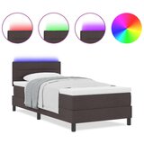  Posteljni okvir z vzmetnico Temno rjava Tkanina 90 x 200 cm, (22067402) | Shoptok.si