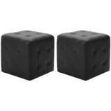 vidaXL tabure 2 kosa črn 30x30x30 cm umetno usnje Cene
