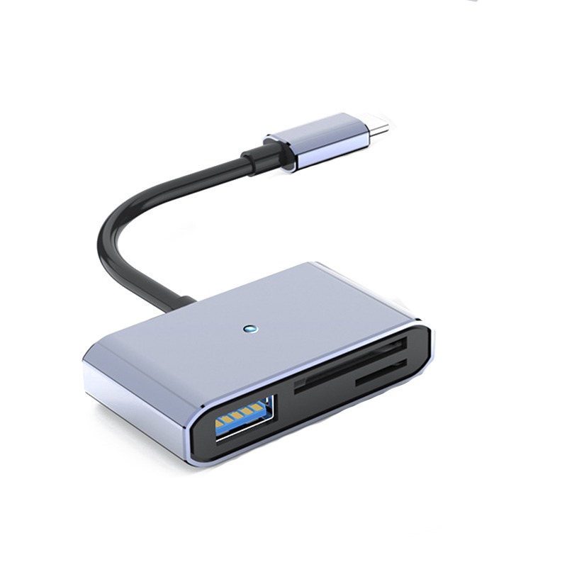 Dvojni bralnik kartic tipa C na SD/TF z USB adapterjem - aluminijeva zlitina, hiter prenos podatkov, (5000129867)