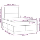  Box spring postelja z vzmetnico LED temno siva 120x200 cm blago, (20789333) | Shoptok.si