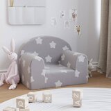  Dječja fotelja svjetlosiva sa zvjezdicama od mekanog pliša | shoptok.hr