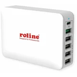polnilec 60W, 1xType-C 5xType-A. QC, PD, bela