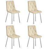 Libra stolica - svijetlo bež baršun / kromirane noge x 4 | shoptok.hr