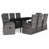  9-dijelni vrtni blagovaonski set s jastucima sivi | shoptok.hr
