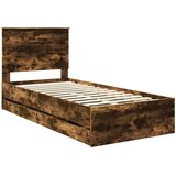  Krevetna konstrukcija s ladicama Dimljeni hrast 90 x 200 cm | shoptok.hr