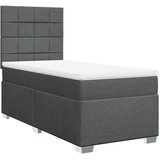  Krevet s oprugama i madracem tamnosivi 100 x 200 cm od tkanine | shoptok.hr