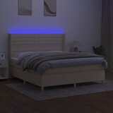  box spring s madracem LED krem 160x200 cm od tkanine | shoptok.hr