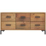 vidaXL Klop za shranjevanje rjava 110x30x45 cm trdna recik. borovina | Shoptok.si