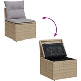  Vrtni set sofe Set od 5 Bež Siva Ratan Poliester | shoptok.hr