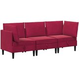  Set namještaja za dnevni boravak 3 pcs Vinska crvena Baršun | shoptok.hr