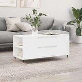 vidaXL Klubska mizica bela 102x44,5x50 cm inženirski les | Shoptok.si