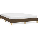The Living Store Posteljni okvir brez vzmetnice temno rjav 140x200 cm tkanina - Posteljni Okvir, (21523685) | Shoptok.si