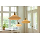 Halo Design 744305-Luster na sajli PARIS 1xE27/40W/230V, prečnik 56 cm, krem./mesing/hrast | Eponuda.com
