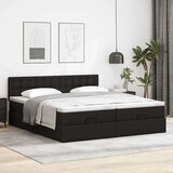 vidaXL Otomanski posteljni okvir z vzmetnicami črn 160x200cm um. usnje | Shoptok.si