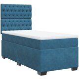 vidaXL Box spring postelja z vzmetnico modra 90x200 cm žamet, (21308780) Cene