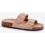 Boto Women Sandals With Buckles On Cork Sole Beige Sercele | Shoptok.si