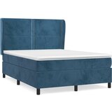  The Living Store Box spring postelja z vzmetnico temno modra 140x200 cm žamet - Box Spring Postelja, (21455720) | Shoptok.si