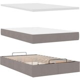  Otomanski okvir kreveta s madraca smeđesivi 120x190 cm tkanine | shoptok.hr