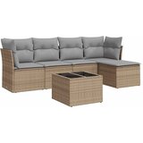  6-dijelni set vrtnih sofa s jastucima bež od poliratana | shoptok.hr
