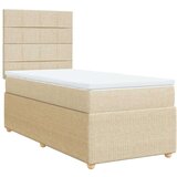  Krevet s oprugama i madracem krem 90 x 190 cm od tkanine | shoptok.hr