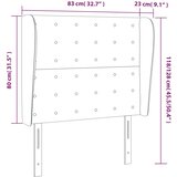  Uzglavlje s ušima crno 83 x 23 x 118/128 cm od tkanine | shoptok.hr