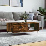 The Living Store Klubska mizica dimljeni hrast 90x50x36,5 cm inženirski les - Klubska Mizica, (21574766) | Shoptok.si