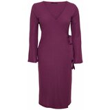 Trendyol Curve Dark Purple Double Breasted Midi Knitted Dress Cene