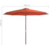  Zunanji senčnik z lesenim drogom 350 cm terakota, (20610630) | Shoptok.si