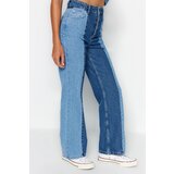 Trendyol Blue Color Block High Waist Wide Leg Jeans | ePonuda.com