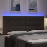  LED glava kreveta s LED trakama Tamno smeđa 200 cm tkanina | shoptok.hr