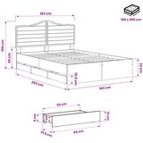 Bed Frame with Storage and Headboard Artisan Oak 160 x 200 cm | shoptok.hr