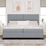 vidaXL Postelja s škrinjo z vzmetnico Svetlo siva 200x200 cm Tkanina, (22083938) | Shoptok.si