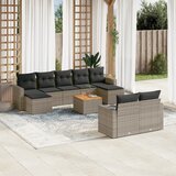  10-dijelni set vrtnih sofa od poliratana s jastucima sivi | shoptok.hr