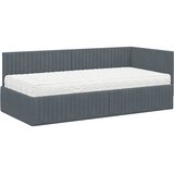  Kutni krevetni okvir s madracem 2 kom. Tamnosiva 90 x 190 cm | Shoptok.si