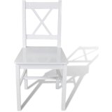 Beli Jedilni stoli 4 kosi beli iz borovine | Shoptok.si