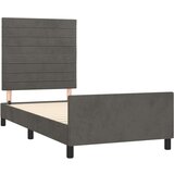  Okvir za krevet s uzglavljem tamnosivi 90x200 cm baršunasti | shoptok.hr