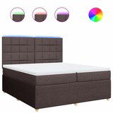 vidaXL Box spring postelja z vzmetnico temno rjav 200x200 cm blago, (21309800) | Shoptok.si