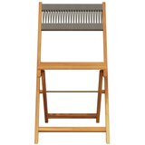 3-dijelni bistro set od polipropilen i masivnog drva sivi | shoptok.hr