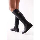 Shoeberry Women's Meroni Black Leather Buckle Boots Black Leather | ePonuda.com