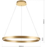 Orion led luster na sajli, prigušiva, kolk LED/80W/230V 2700/3000/4000K prečnika 80 cm, zlatna | Eponuda.com