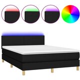  Krevet box spring s madracem LED crni 140x190 cm od tkanine | shoptok.hr