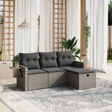Maison Chic Seti vrtnega pohištva - Vrtna garnitura - Vrtni pohištvo set 4-delna z blazinami siv poli ratan, (21820915) | Shoptok.si