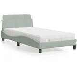 vidaXL Krevet s madracem svjetlosivi 100x200 cm baršunasti Cijene