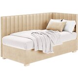 Ghado Bež kutni dječji krevet s prostorom za odlaganje s madracem 90x200 cm Snugi - | shoptok.hr