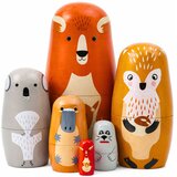  Lesena matrjoška z motivom gozdnih živali | Shoptok.si